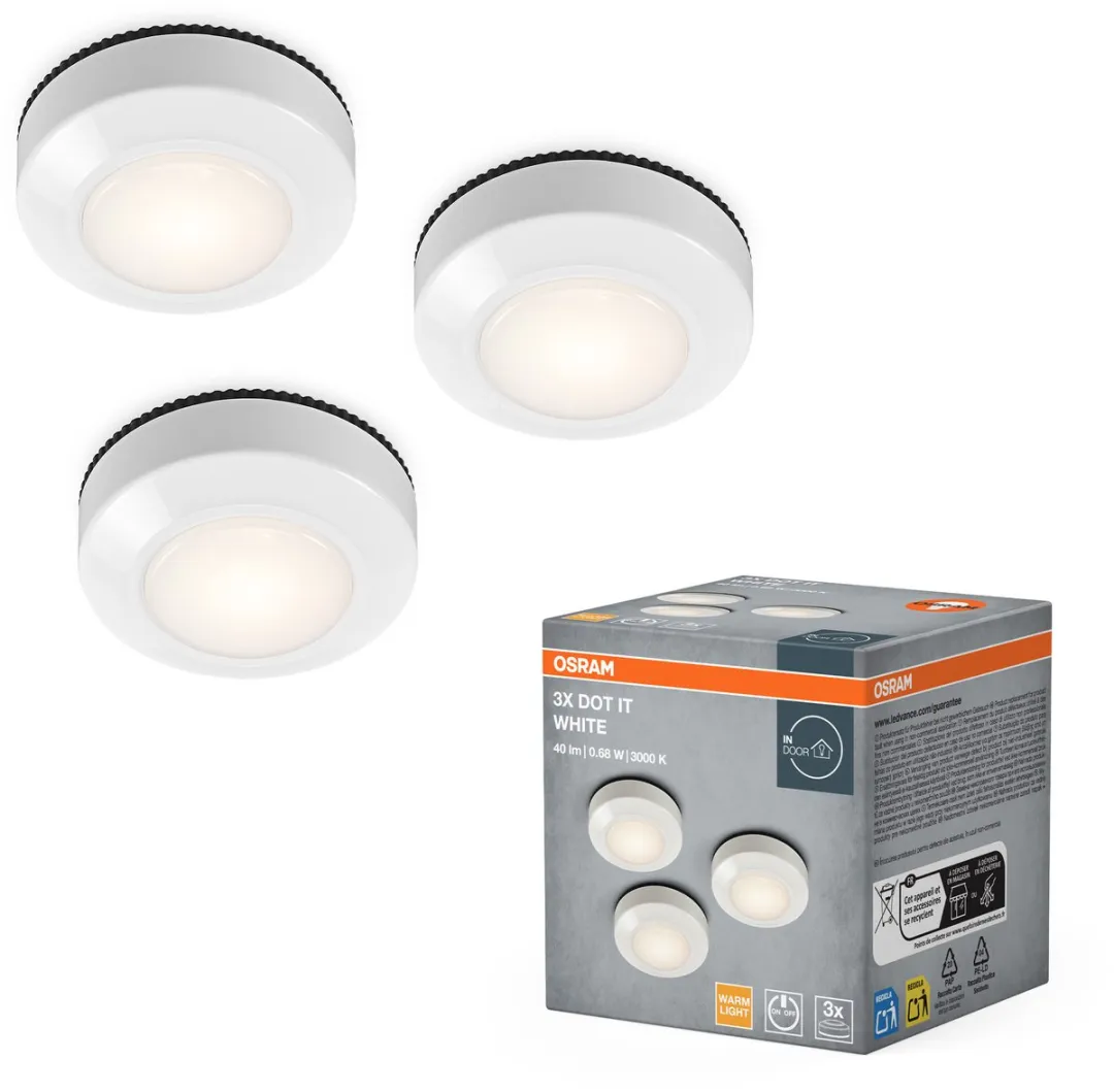Osram DOT-it LED-lamp Wit - 3000K - 3 Stuks