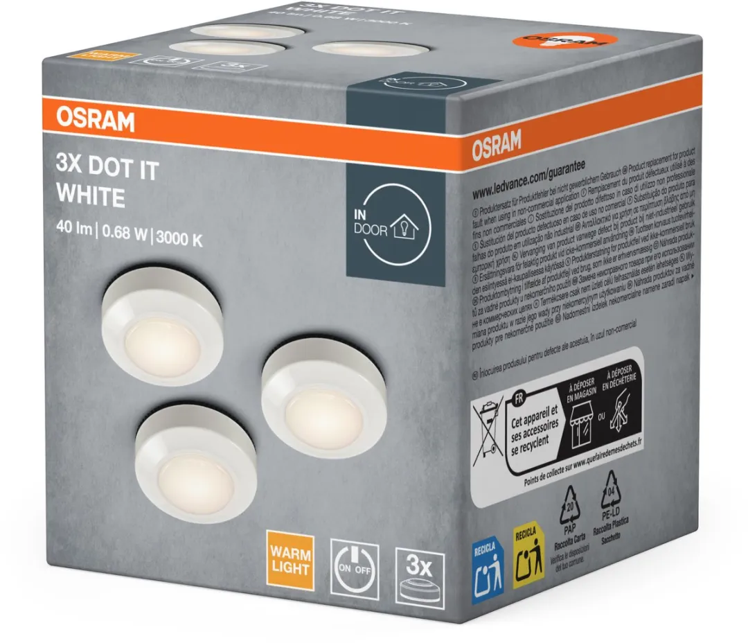 Osram DOT-it LED-lamp Wit - 3000K - 3 Stuks