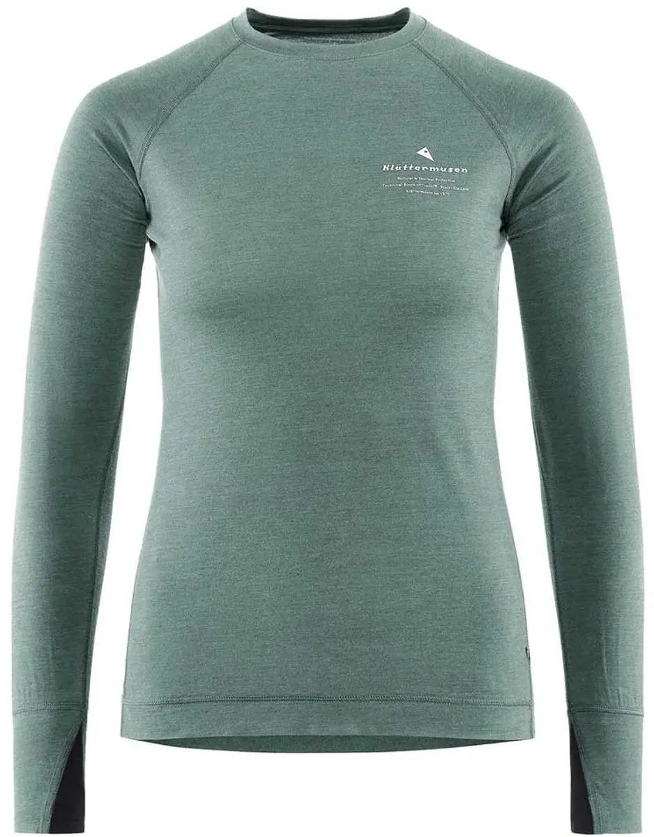 KlÄttermusen Fafne Crew T-shirt Met Lange Mouwen Groen L Vrouw