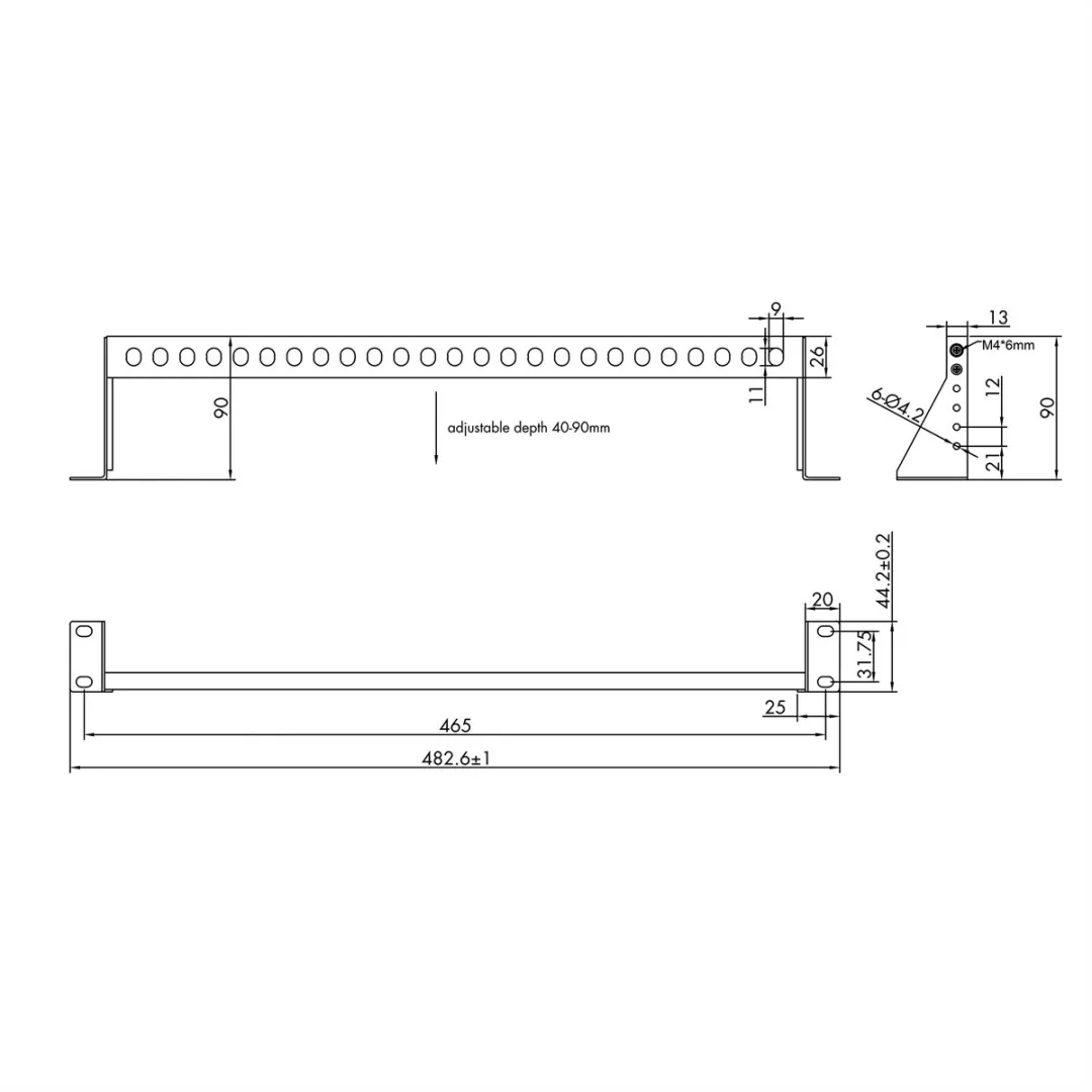 Value 19-inch Kabelgeleiderail Horizontaal - Zwart