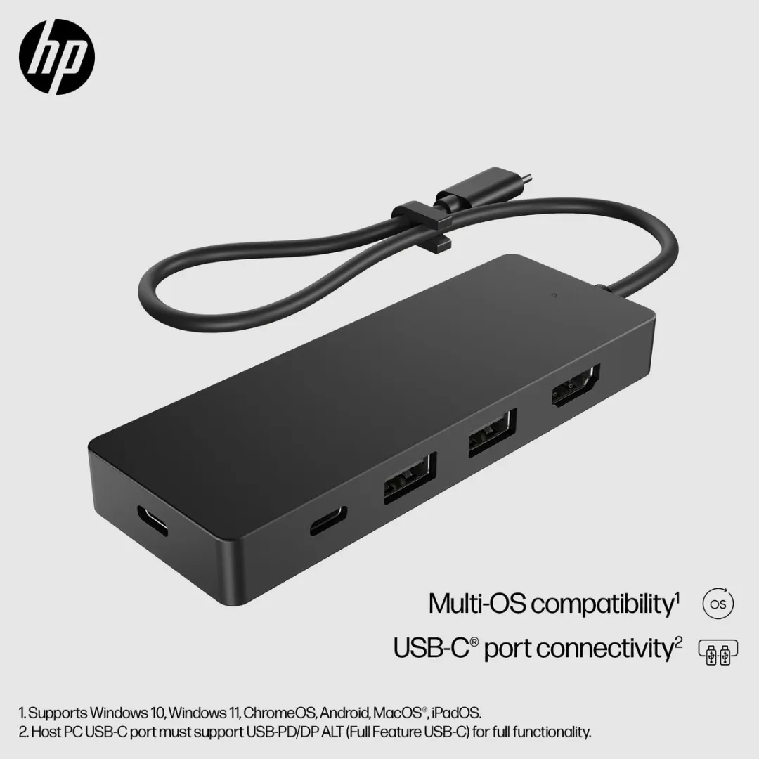 HP USB-C Travel Hub G3 86T46AA - Zwart - afbeelding 6 van 6