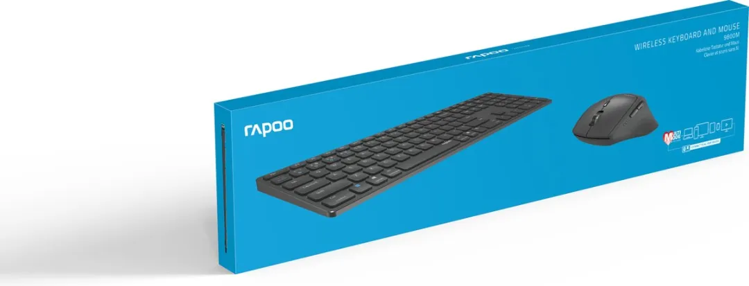 Rapoo 9800M Draadloos Toetsenbord & Muis - Full Size - Zwart