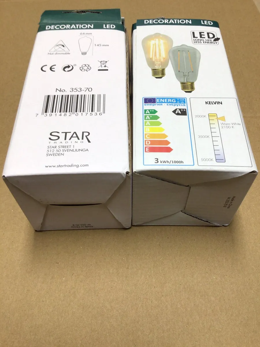Star Trading Druppel-Edison Lamp E27 2.3W - Helder