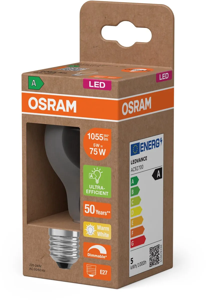 Osram LED A75 Gloeidraadlamp 5W E27 - 1055lm Warm Wit