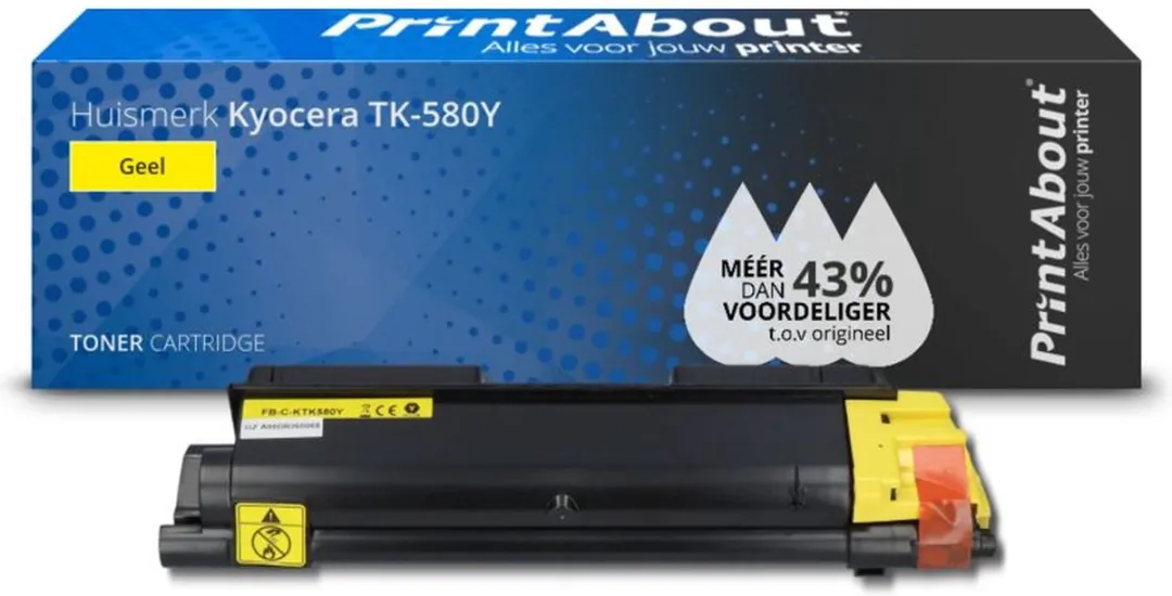 PrintAbout Kyocera TK-580Y Toner - Geel