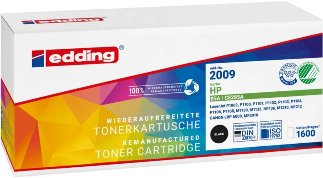 edding EDD-2009 Tonercassette - 1600 Pagina's - Zwart