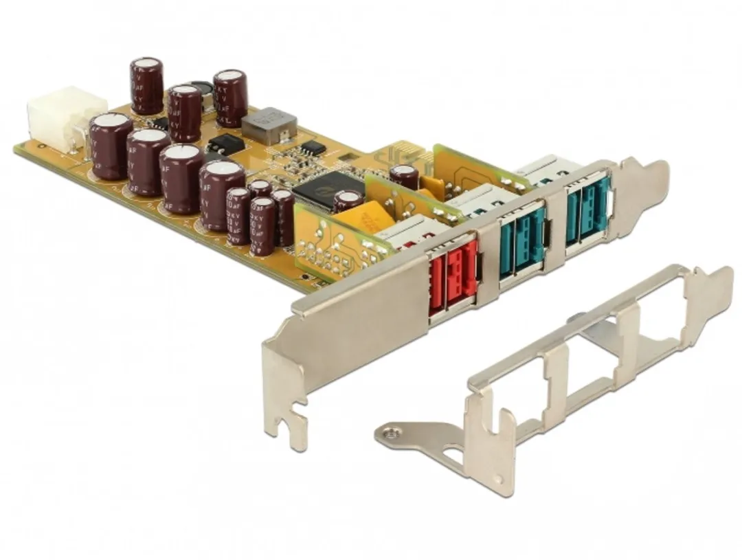 Delock PoweredUSB PCIe Kaart - 1x 24V + 2x 12V - Zwart
