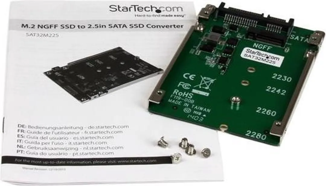 Startech SAT32M225 M.2 SSD naar 2,5 inch SATA-adapter - Groen