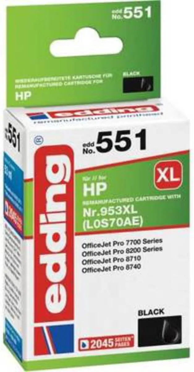 edding 18-551 Cartridge - Zwart - 53ml - o.a. HP OfficeJet Pro - afbeelding 4 van 4