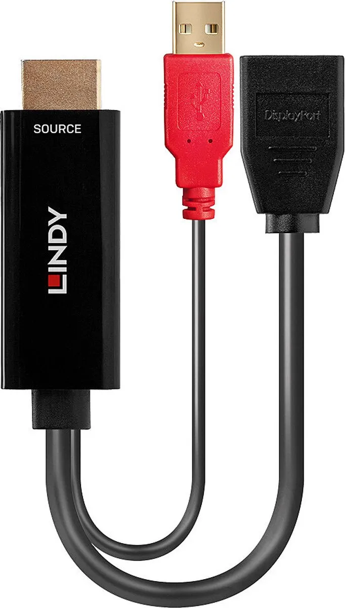 Lindy 38289 HDMI/USB naar DisplayPort Converter - Zwart