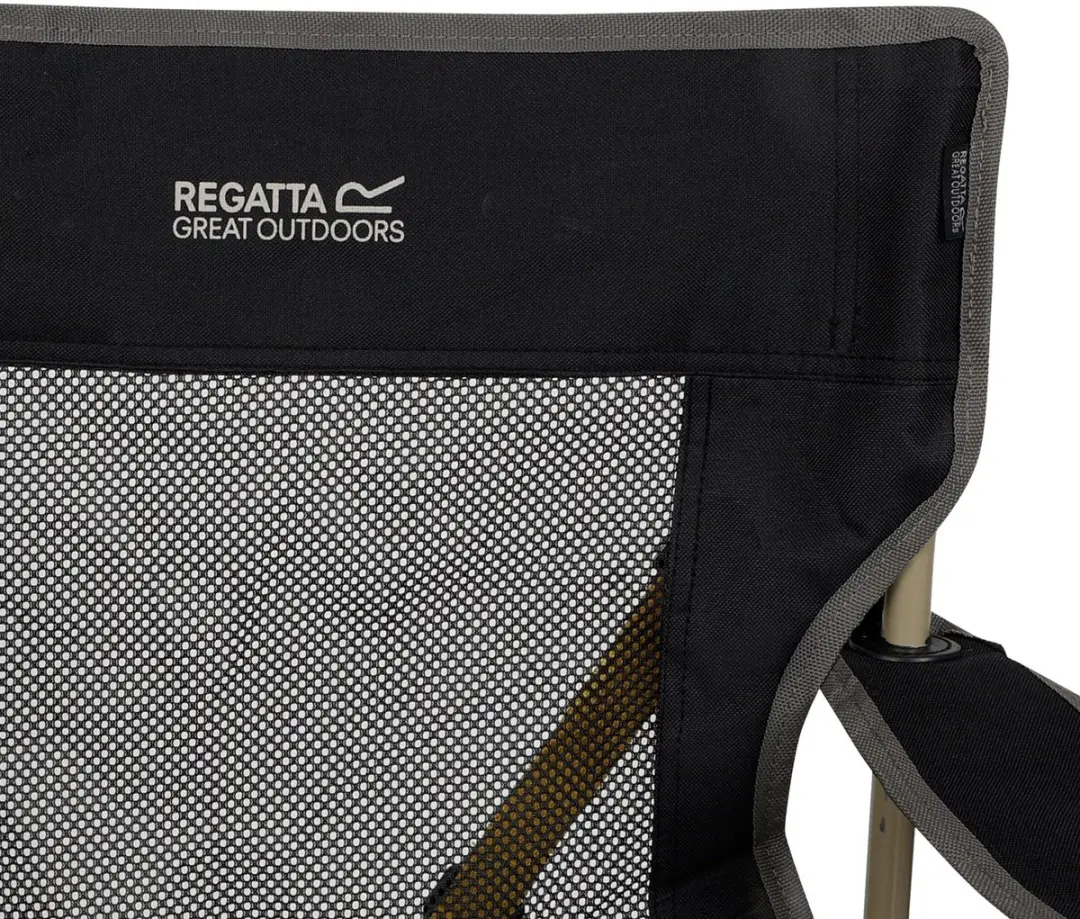 Regatta Isla Streamair Vouwstoel - 90 kg - Zwart/Grijs - afbeelding 3 van 6