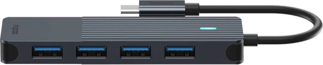 Rapoo UCH-4001 USB-C Hub 4x USB-A - Donker Grijs - afbeelding 6 van 6
