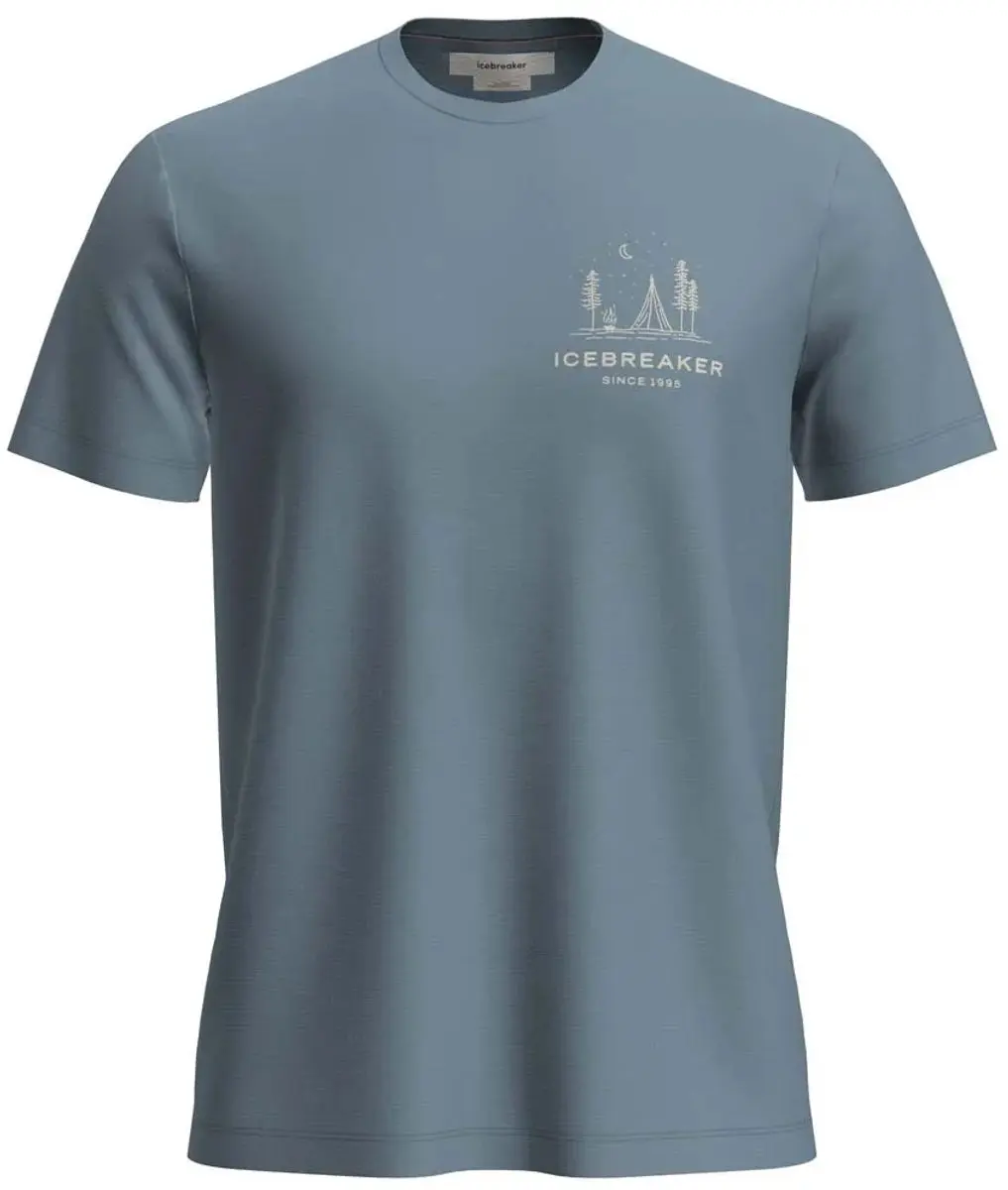 Icebreaker Merino 150 Tech Lite Peaceful Pass T-shirt Met Korte Mouwen Blauw L Man