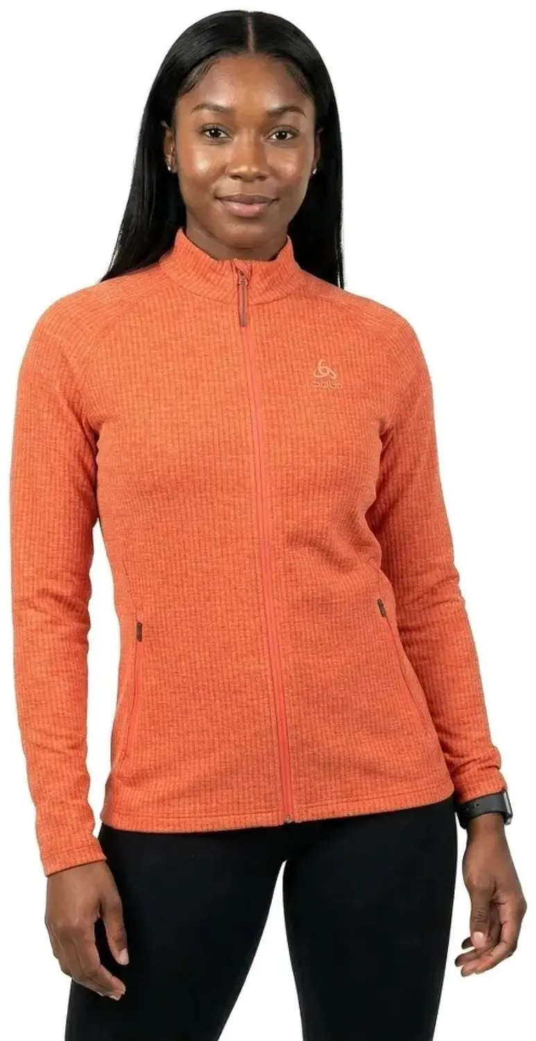 Odlo Fli Fleece Met Volledige Rits Oranje L Vrouw