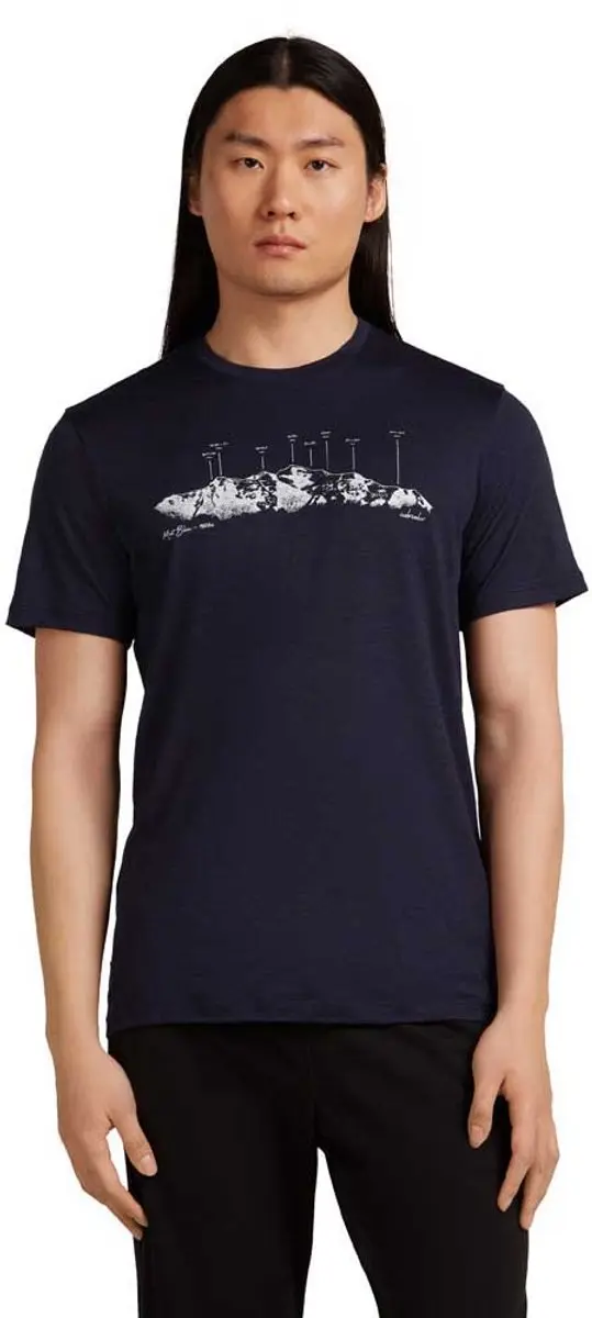 Icebreaker Merino 150 Tech Lite The Peaks T-shirt Met Korte Mouwen Blauw L Man