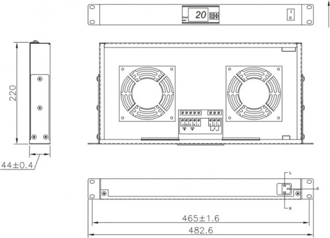 Intellinet I-CASE FAN-TC2 Ventilatiepaneel - Zwart