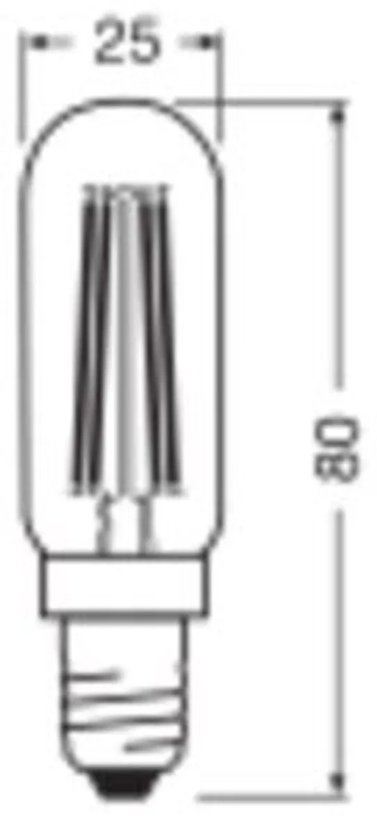 Osram Vintage 1906 LED E14 Tubular Amber 4.8W 470lm - 822 Zeer Warm Wit