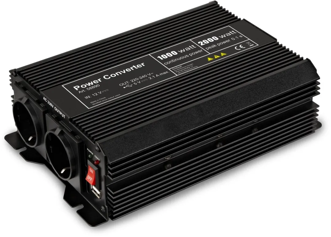 Goobay SPW IT Eiland omvormer 1000 W 12 V/DC - 230 V/AC, 5 V/DC