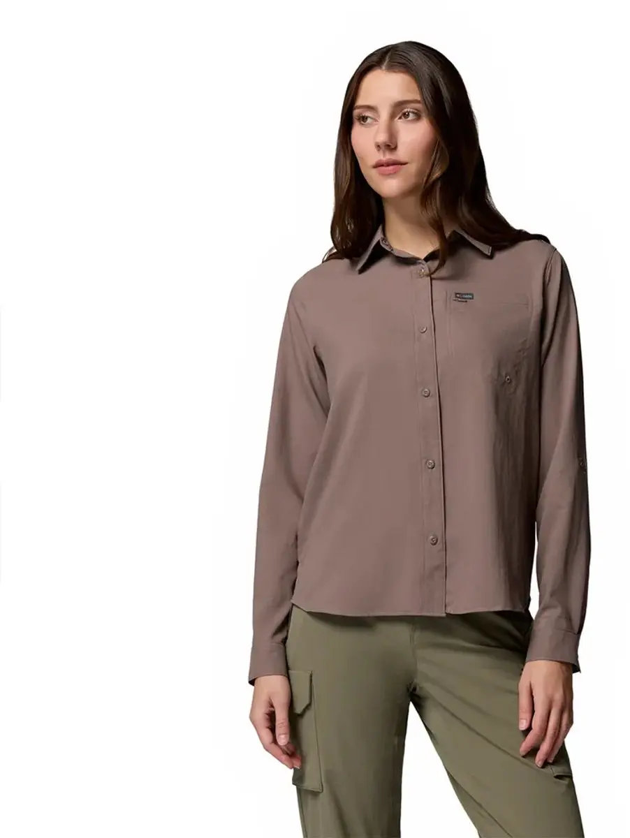 Columbia Silver Ridge™ Utility Ii T-shirt Met Lange Mouwen Bruin XS Vrouw