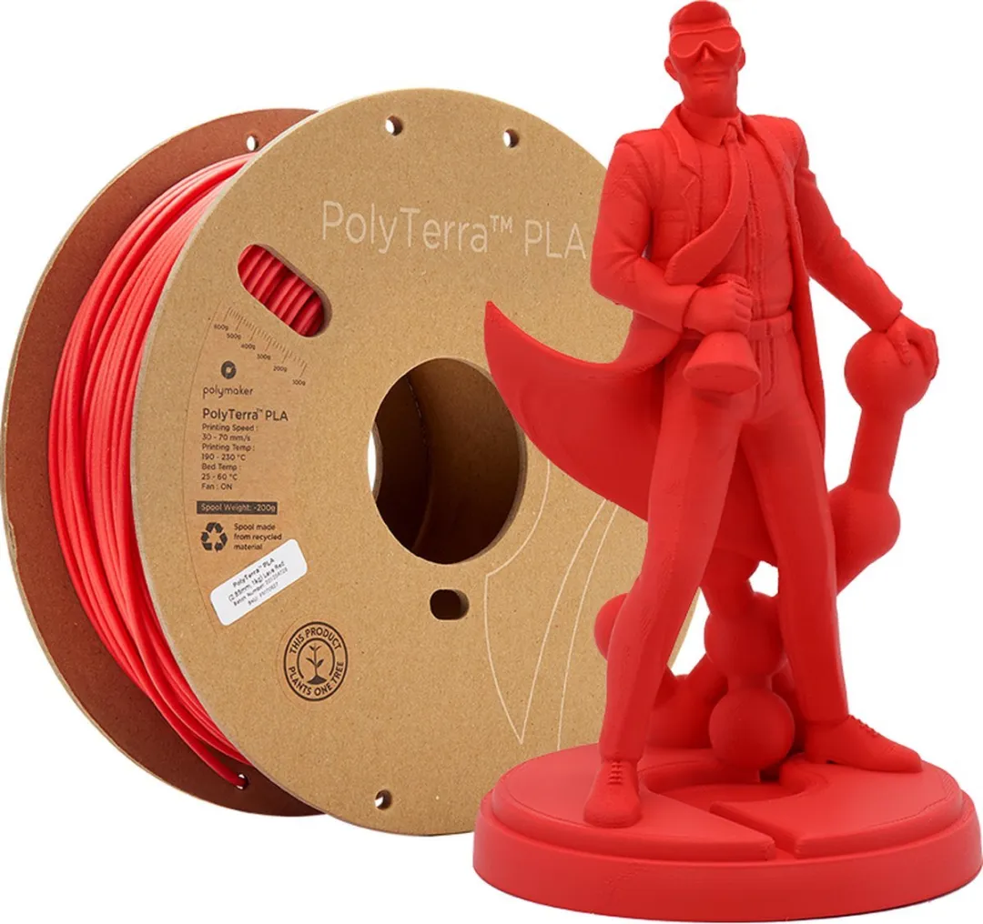 Polymaker PolyTerra PLA Filament 1.75mm 1kg - Lava Red