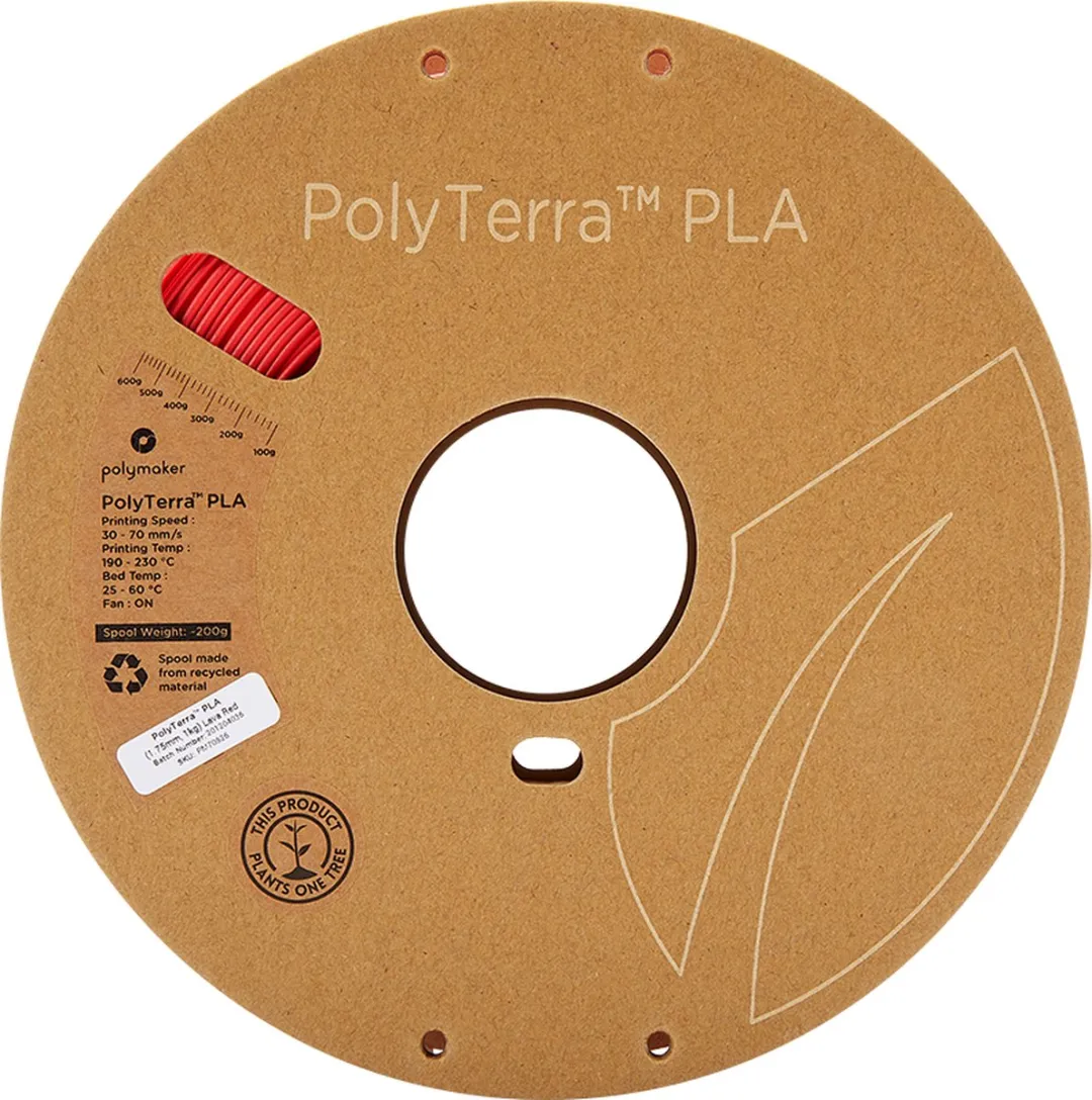 Polymaker PolyTerra PLA Filament 1.75mm 1kg - Lava Red