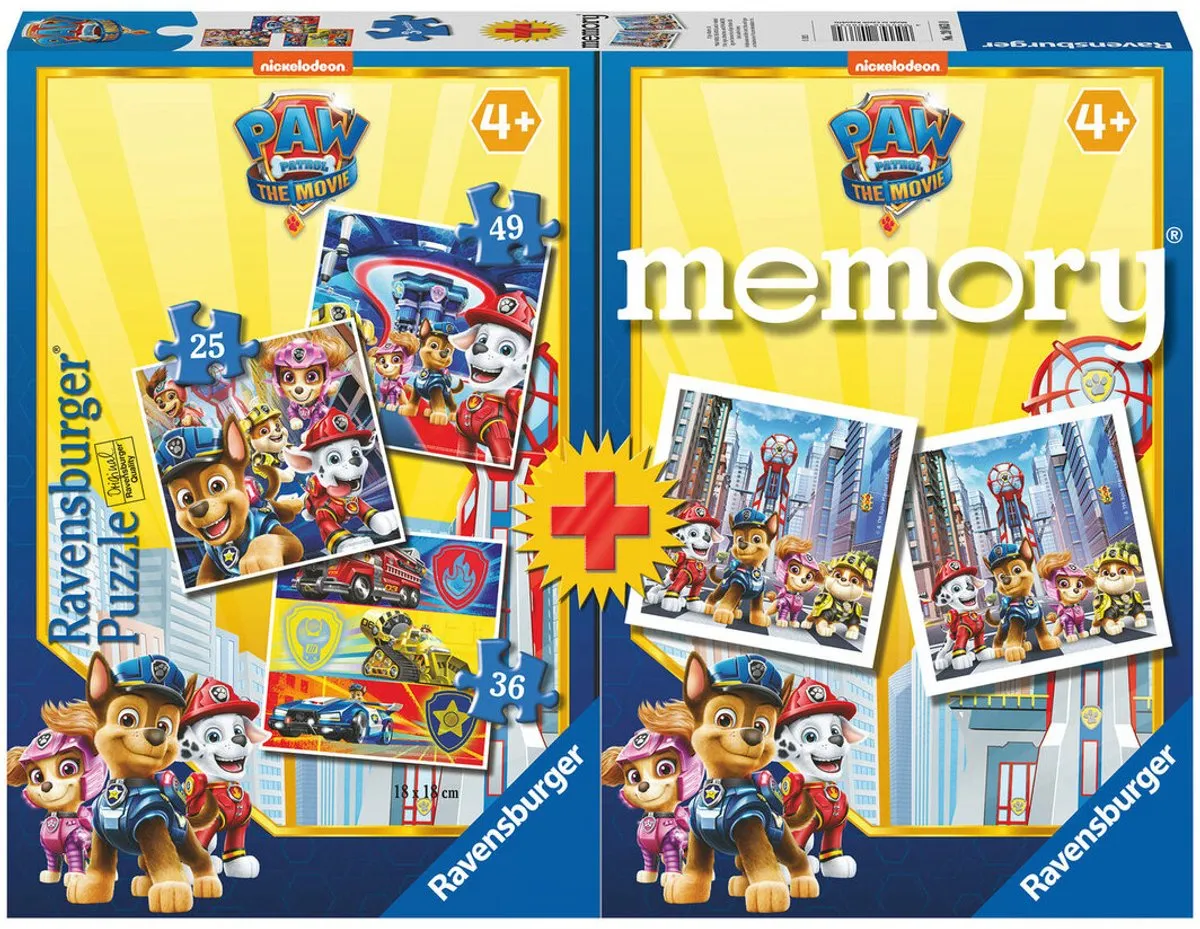 Ravensburger Paw Patrol Memory & Puzzel - 49 Stuks - Mix