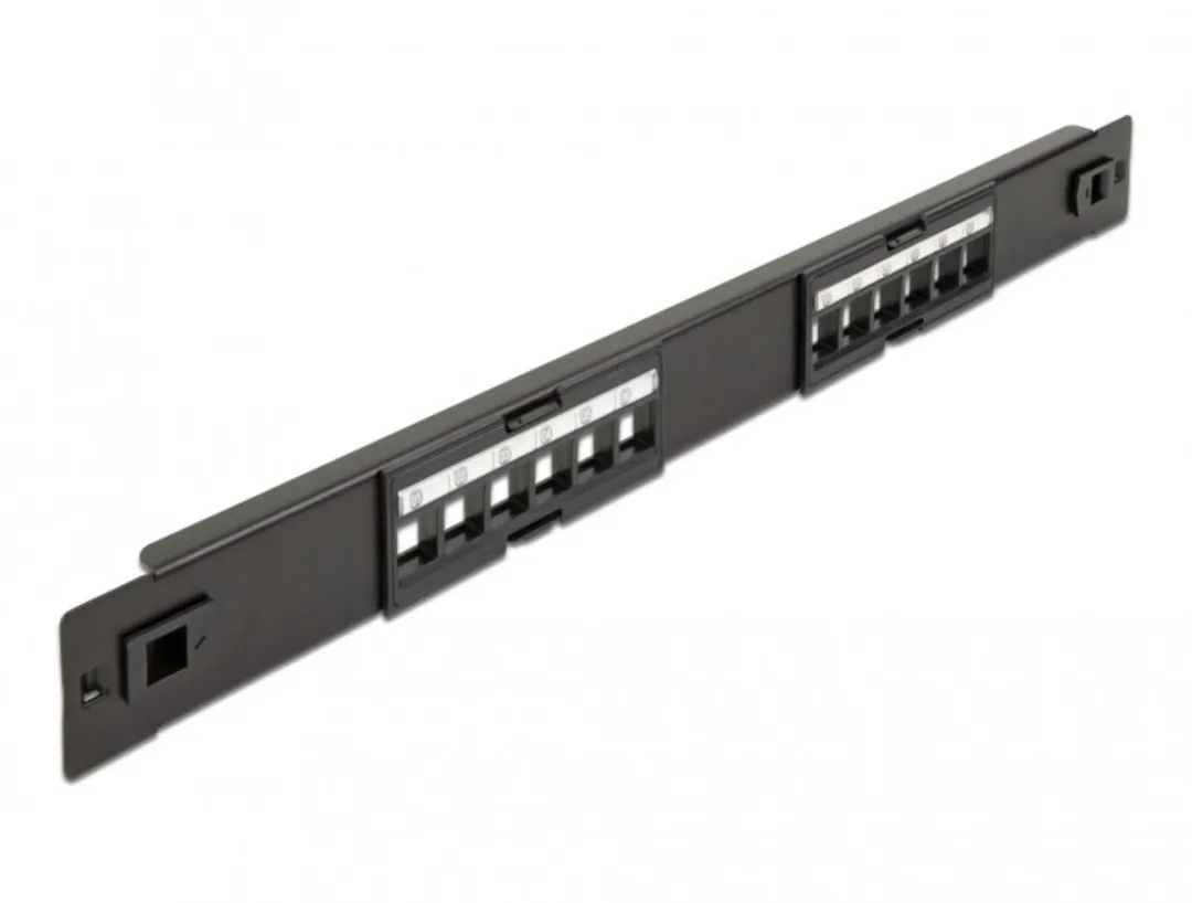 Delock 19" Keystone Patch Panel 12 Port - Zwart - afbeelding 2 van 2