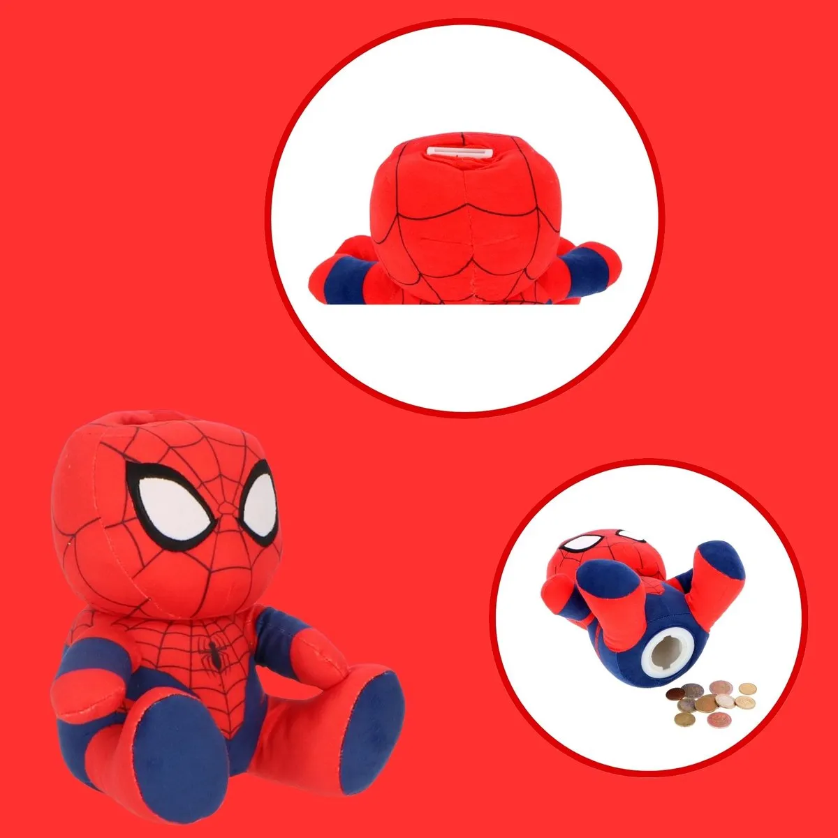 Disney Spiderman Knuffel Spaarpot - 20cm - Rood/Blauw