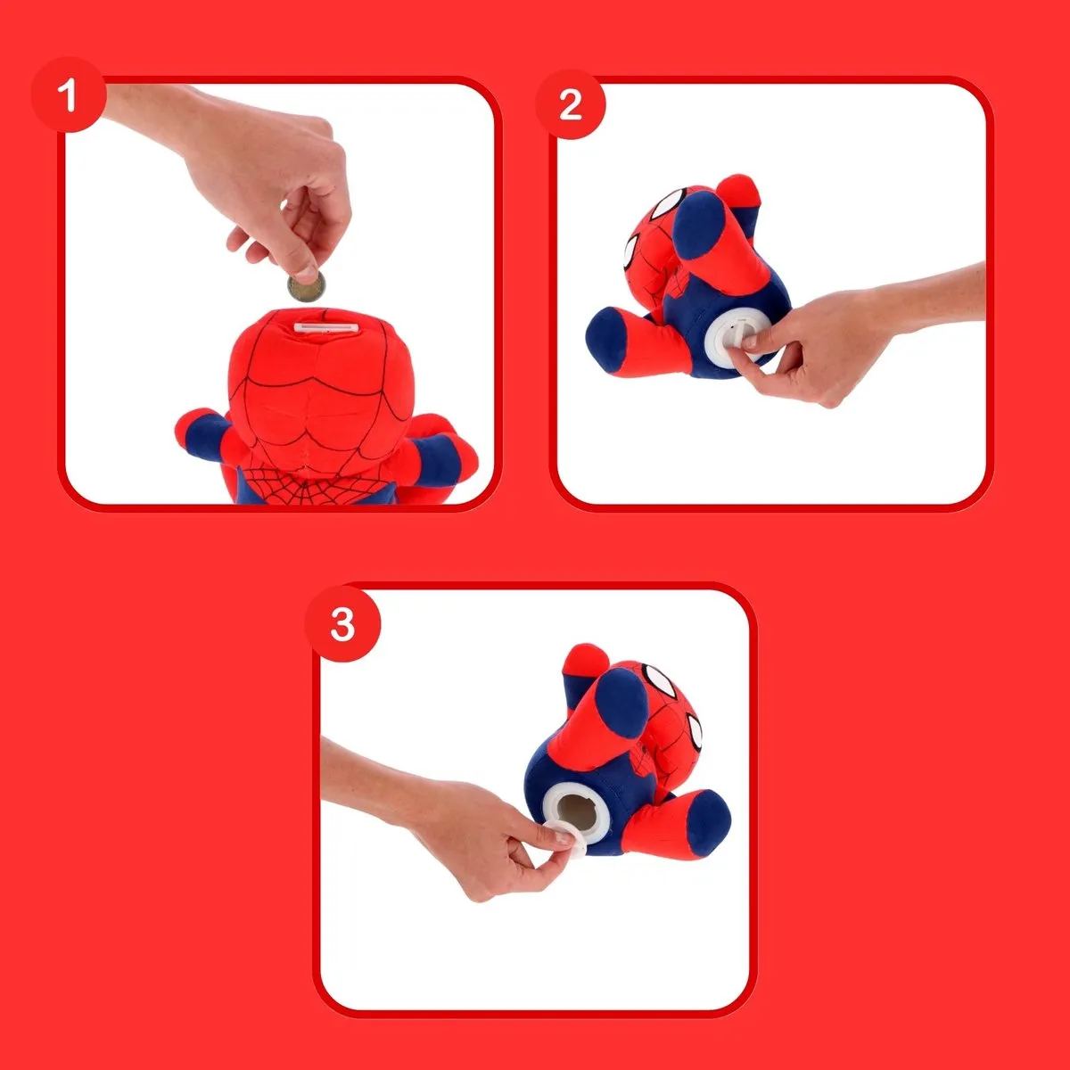 Disney Spiderman Knuffel Spaarpot - 20cm - Rood/Blauw