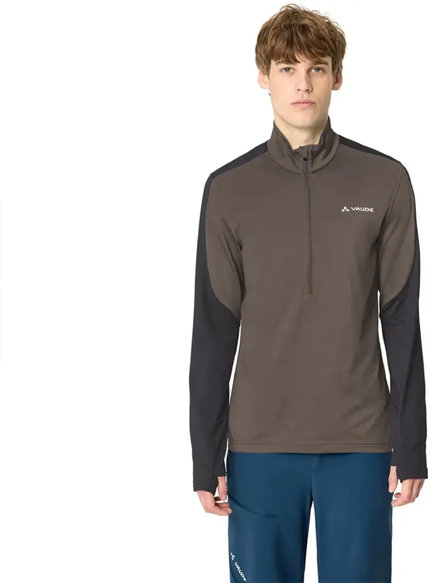 Vaude Livigno Ii Sweatshirt Met Halve Rits Bruin S Man