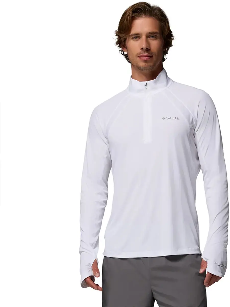 Columbia Stealth Spring™ Half Rits Lange Mouw T-shirt Wit S Man