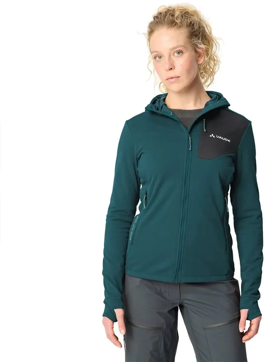 Vaude Monviso Iii Fleece Met Volledige Rits Groen,Blauw 40 Vrouw