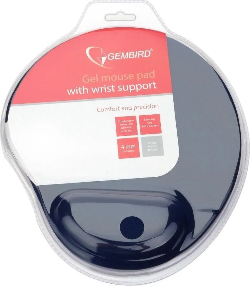 Gembird Muismat met Gel Polssteun - Blauw