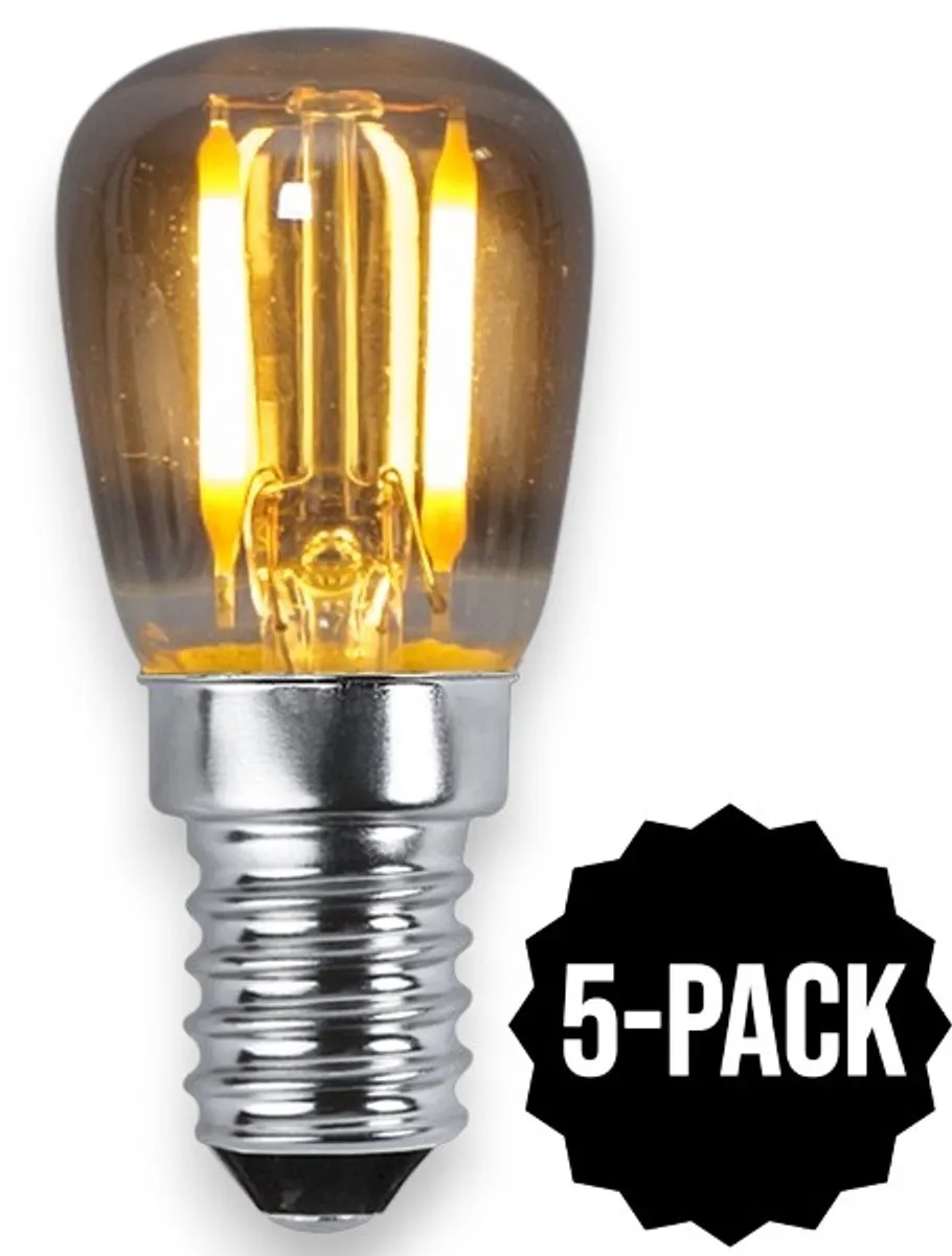 Star Trading Mini Lampje E14 1W - 5 Stuks - Rookglas