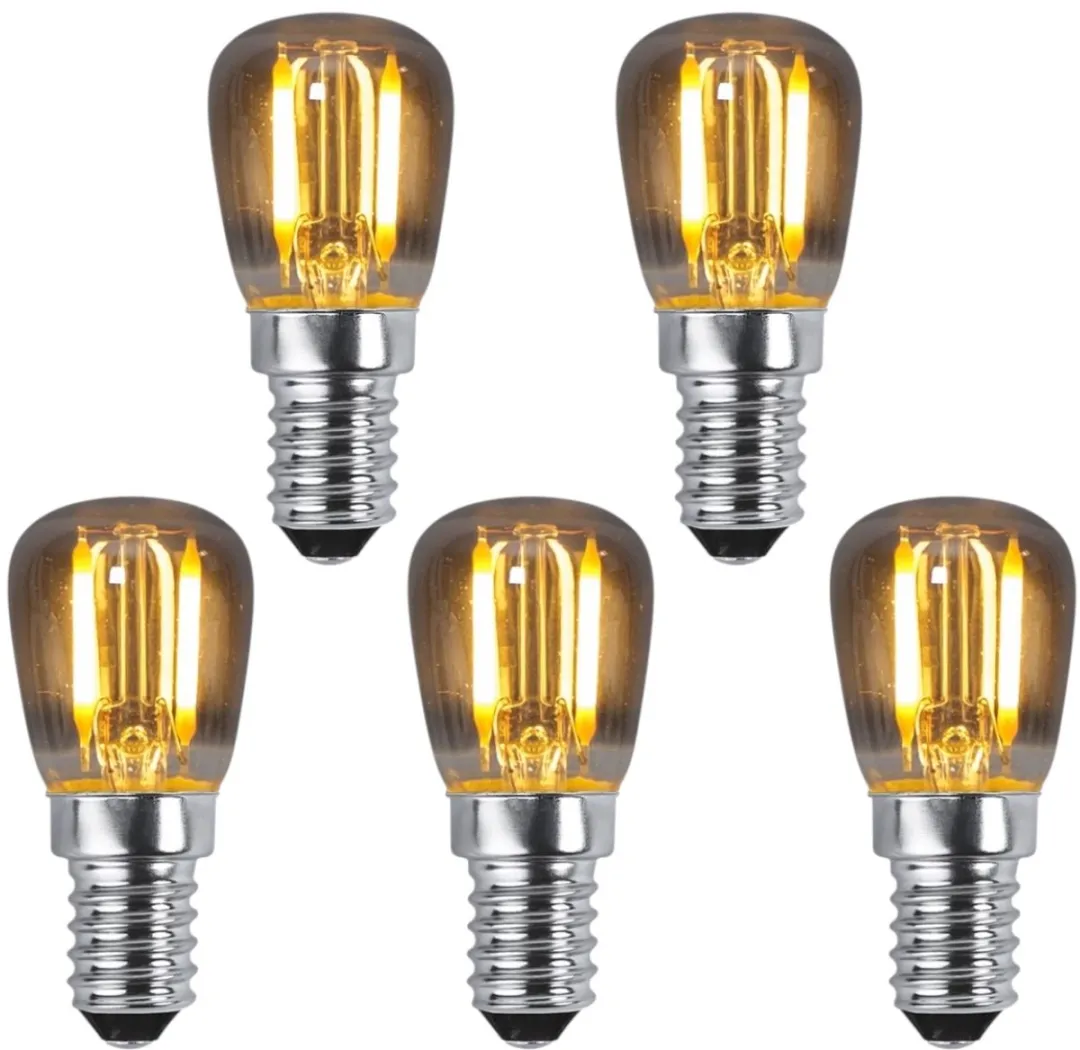 Star Trading Mini Lampje E14 1W - 5 Stuks - Rookglas