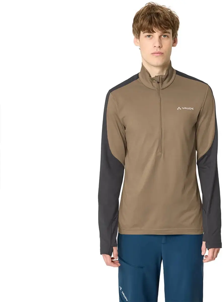 Vaude Livigno Ii Sweatshirt Met Halve Rits Bruin XL Man