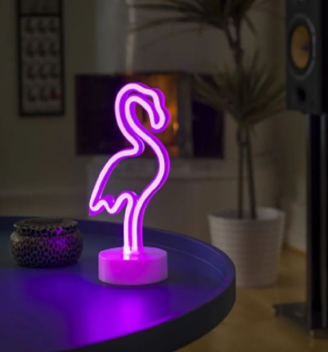 Konstsmide Roze Flamingo Lichtfiguur 28cm - RGB - Timer