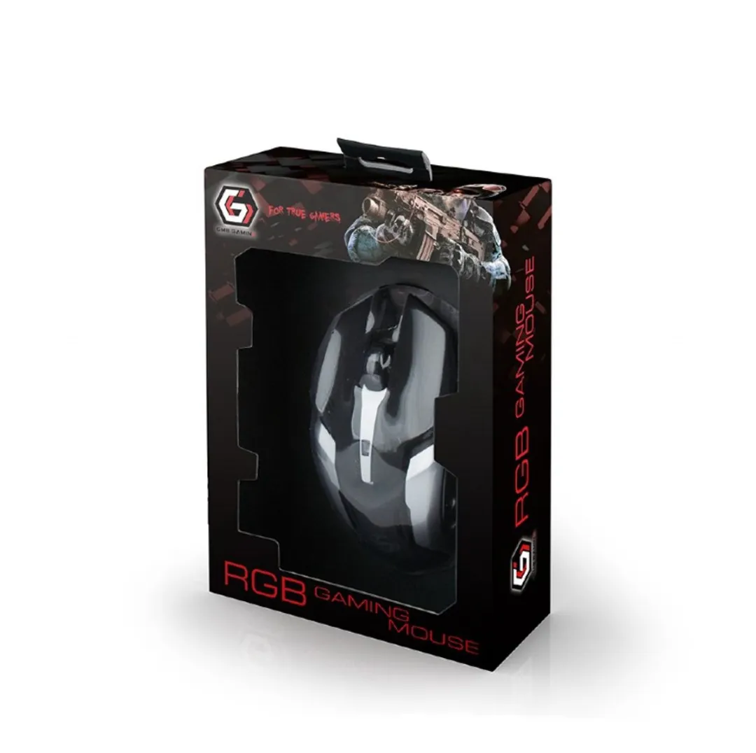 Gembird MUSG-07 Gamingmuis USB - 6 Knoppen - RGB Zwart/Wit