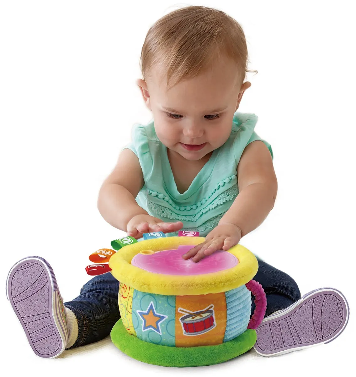 VTech Baby Pluchen Lichtjestrommel 80-612542 - Educatief Speelgoed - Multikleuren - afbeelding 6 van 6