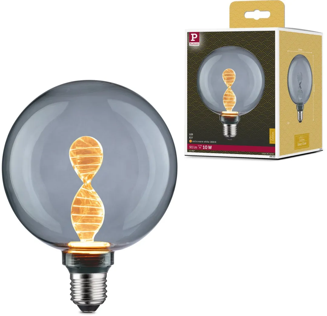 Paulmann Inner Glow Edition LED Globe Helix E27 3,5W 1800K Rookglas