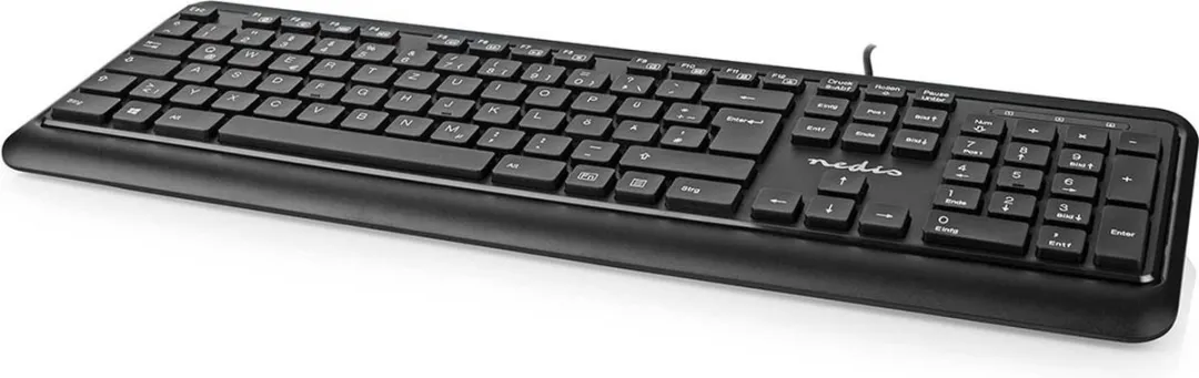 Nedis KBMU200BKDE Bedraad Toetsenbord QWERTZ - Multimedia - Zwart