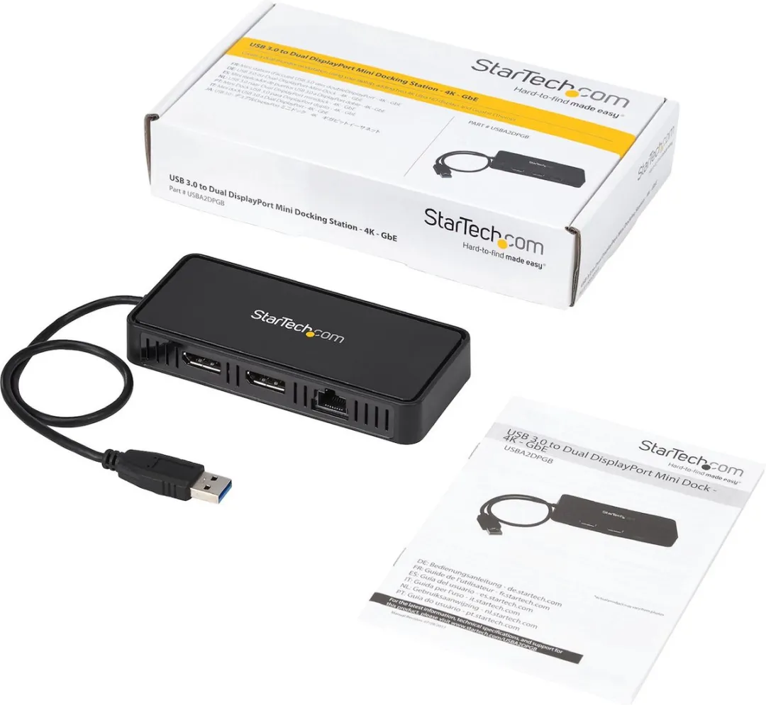 Startech USBA2DPGB USB 3.0 Mini Dock - Dual Monitor