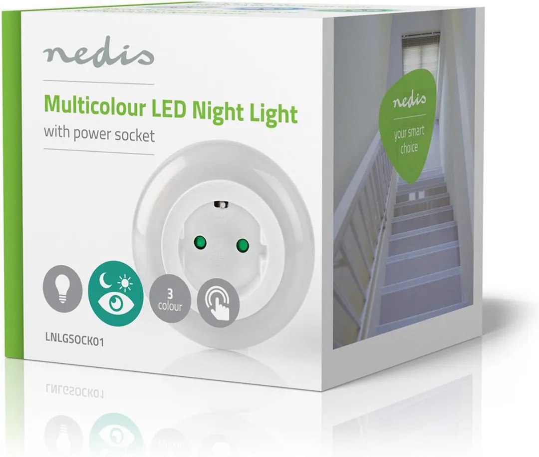 Nedis Nachtlampje Stopcontactmodel 10lm - 3 Tinten - 8 Stuks