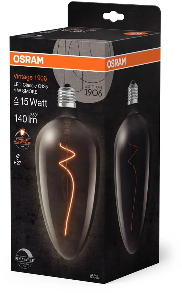 Osram Vintage-Edition LED-Lamp E27 15W - 1800K Warm Wit - Helder Glas
