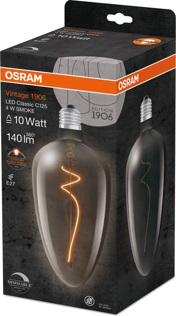 Osram Vintage-Edition LED-Lamp E27 15W - 1800K Warm Wit - Helder Glas - afbeelding 6 van 6