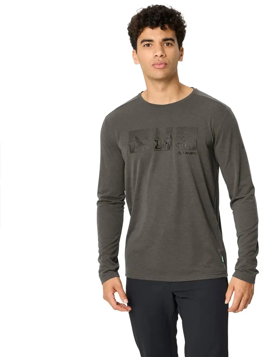 Vaude Rosemoor Iii T-shirt Met Lange Mouwen Grijs L Man