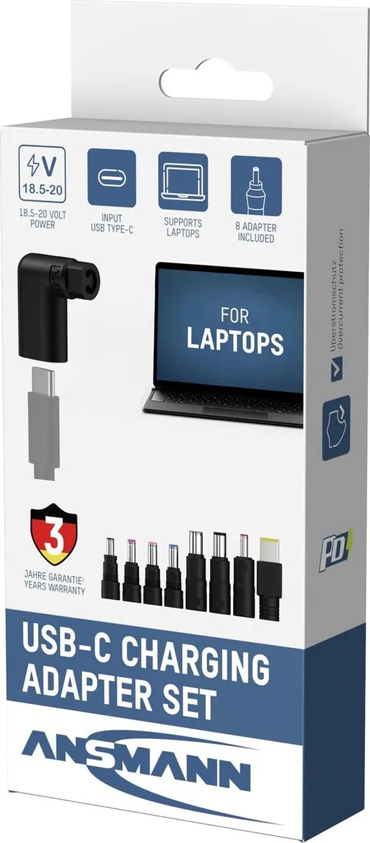 Ansmann 1700-0137 USB-C Laptop Adapter