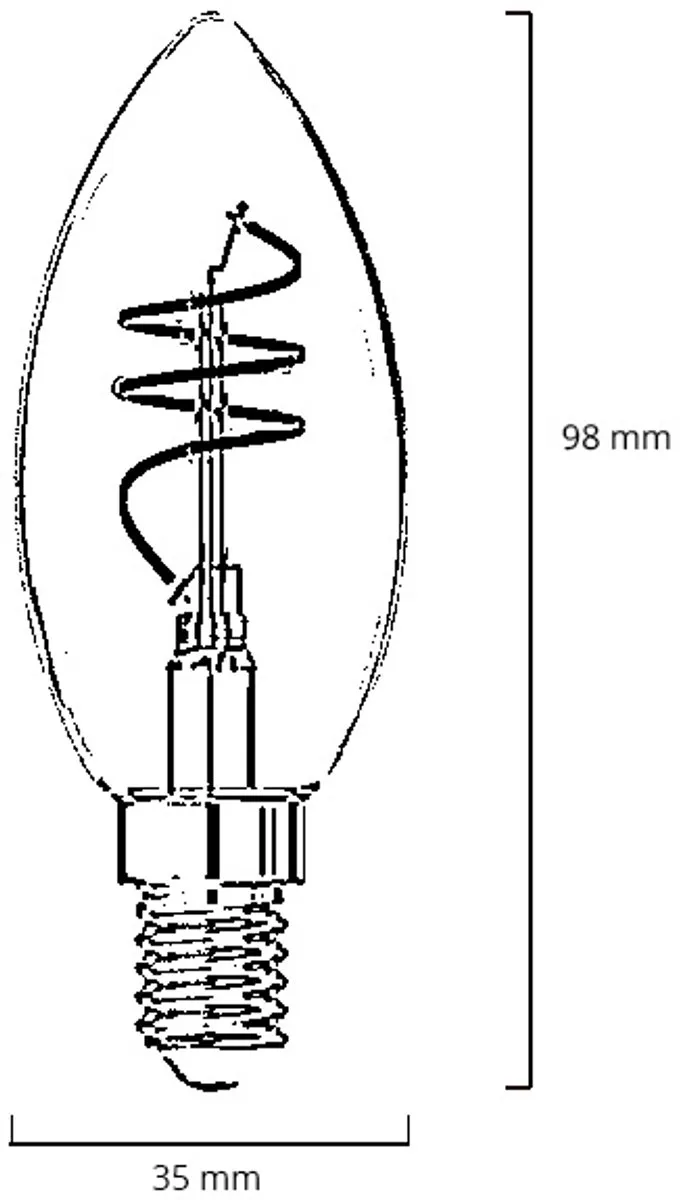 Lybardo E14 Kaarslamp 8 Stuks - 4W 1800K Rookglas