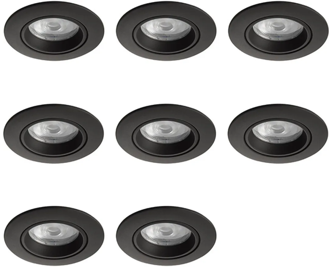Lybardo Costa Inbouwspot 8-pack - 8 Stuks - Kantelbaar - Wit