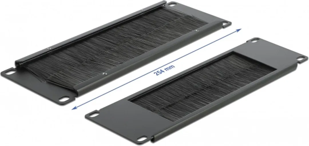 Delock 66481 Kabelbeheersborstel 2U - 10" - Zwart - afbeelding 4 van 4